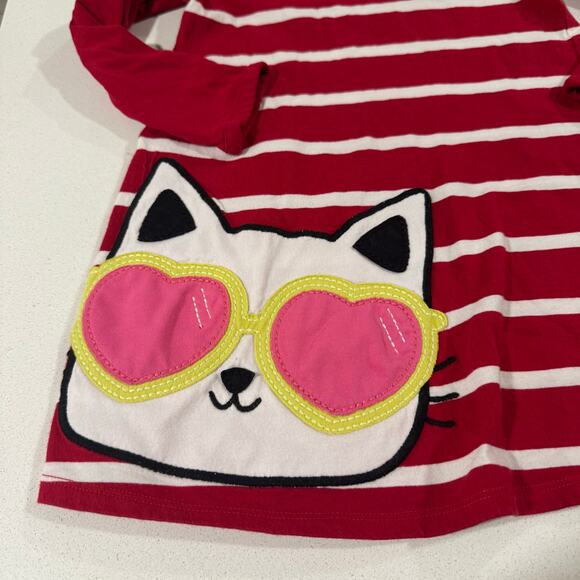 Adventure Wear Toddler girl 3T Red Striped Long Sleeve Dress 100% Cotton - Picture 2 of 5